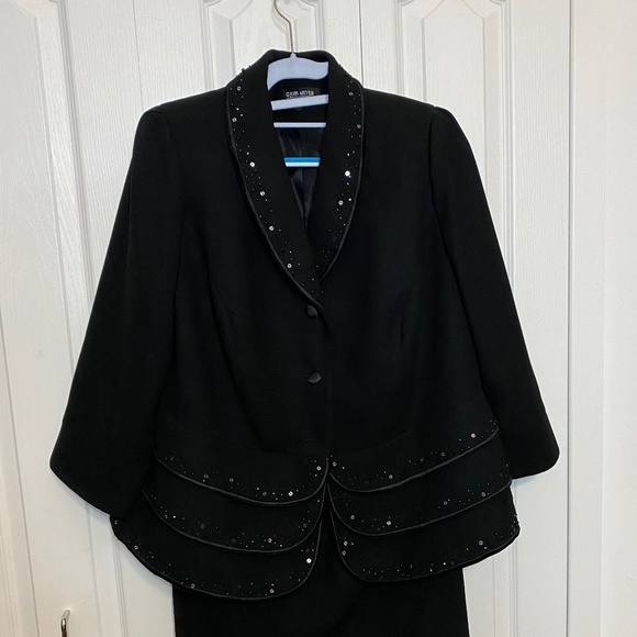 Black Sequin John Meyer Suit - Picture 1 of 5